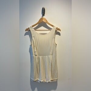 NWOT Women’s Size Medium Cream-Colored Backless Romper with Lace Detailing